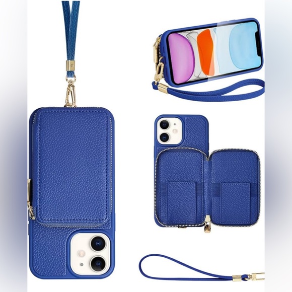 ZVE Iphone 11 pro max wallet case 1 in blue & 1 in black like new 2 for 1 price. - Picture 3 of 3